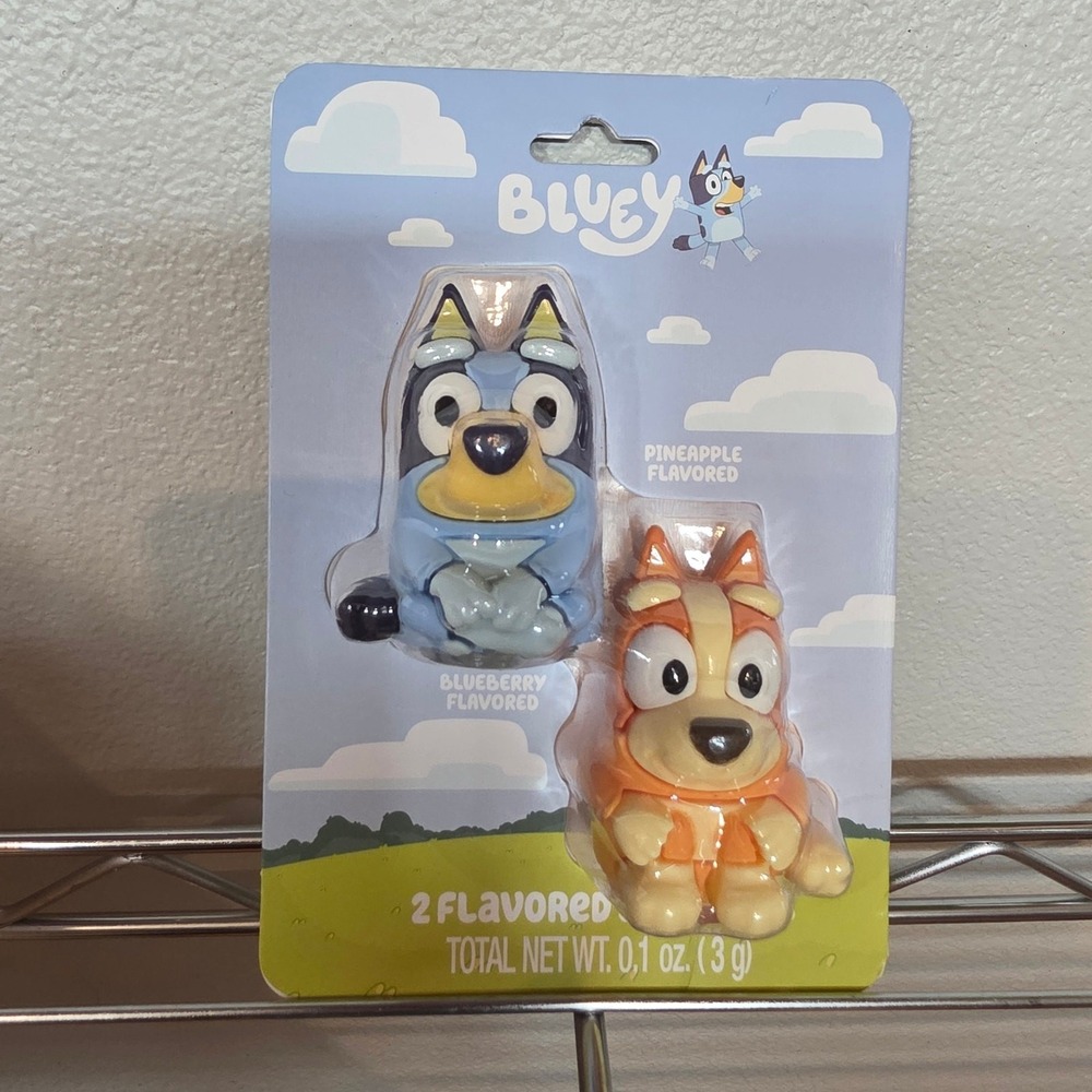 Bluey 2 Pack Flavored Lip Balm blueberry and pineapple for kids and teens